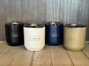 four small reusable insulated tumblers