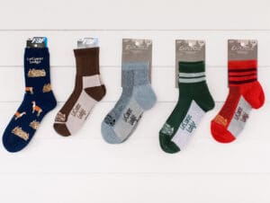 five pairs of socks